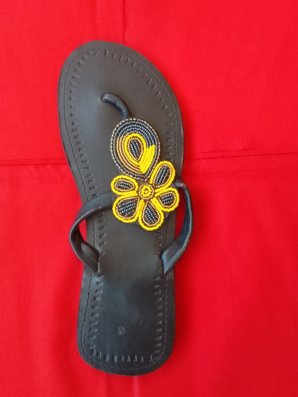 Black-Original-Leather-with-yellow-Flower-pattern-Size-40-40