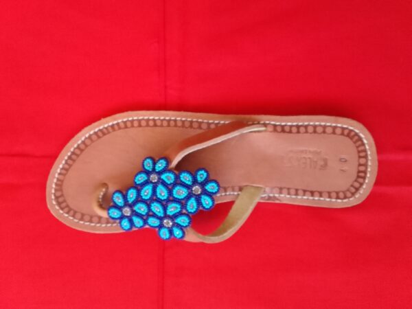 Blue-Flower-Pattern-Beads-Original-leather-Size-40-40