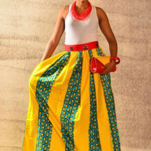 Blue and Yellow Long Skirt Size 38 $100