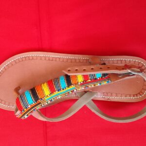 Buckled-Original-Leather-with-African-beads-Size-40-40