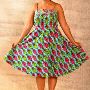 Multicolored Sleeveless Dress Fruit Print Size 38 $120