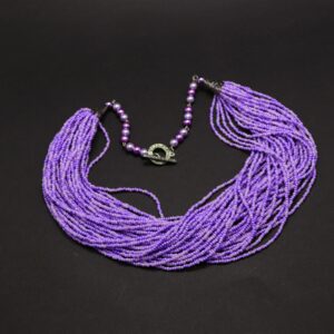 Purple Multi Strand Seed Bead Necklace Multiple Beaded $15